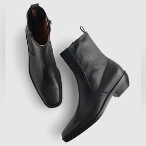 NEW!! MADEWELL Women’s The Idris Ankle Boot True Black Leather Size 9.5 with box